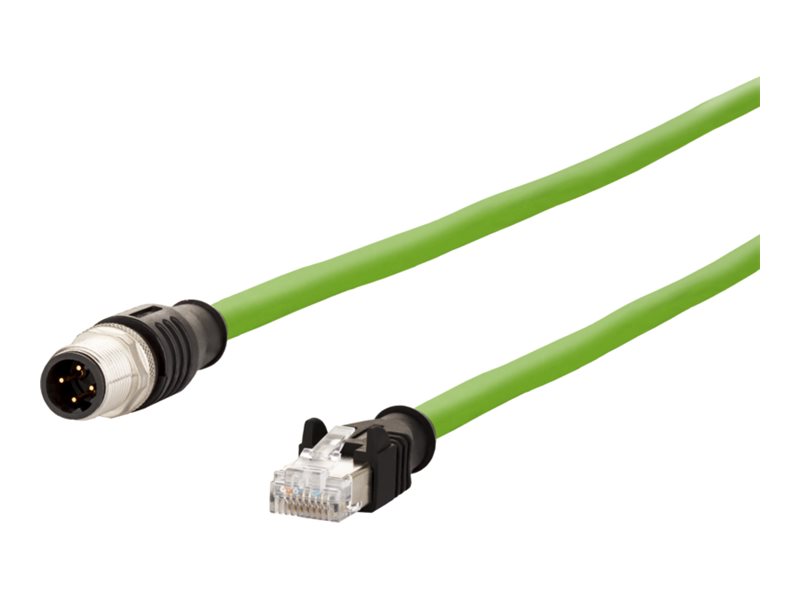 METZ CONNECT Netzwerkkabel M12 (4-polig) D-kodiert auf RJ-45 10 m CAT 5e SF/FTP PUR Grün