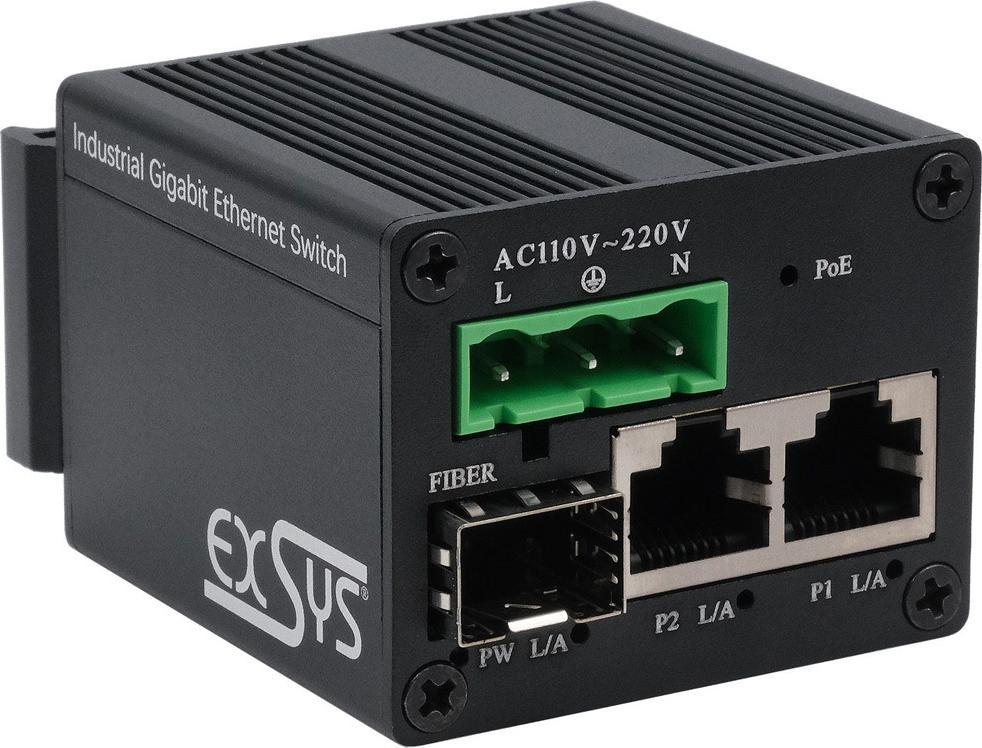 Exsys Switch 2+ Industrie SFP Micro2+ SFP PoE+ unmanaged (EX-62010POE-SFP)