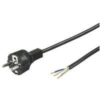 Wentronic Goobay Schutzkontaktkabel zum Konfektionieren, 1,5 m, Schwarz - Typ F (Typ F, CEE 7/7) > lose Kabelenden (51327)