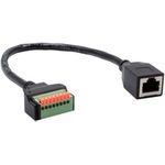 EXSYS GmbH Kabel-Adapter RJ45 Buchse zu 8-pin Terminal Block mit Drucktaster, CAT.6, 30 cm (EX-49120)