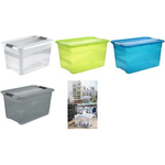 keeeper Aufbewahrungsbox "cornelia", 52 Liter, crystal-grey transparent, mit Deckel, Deckel mit Schiebeverschluss, - 1 Stück (1094282700000)