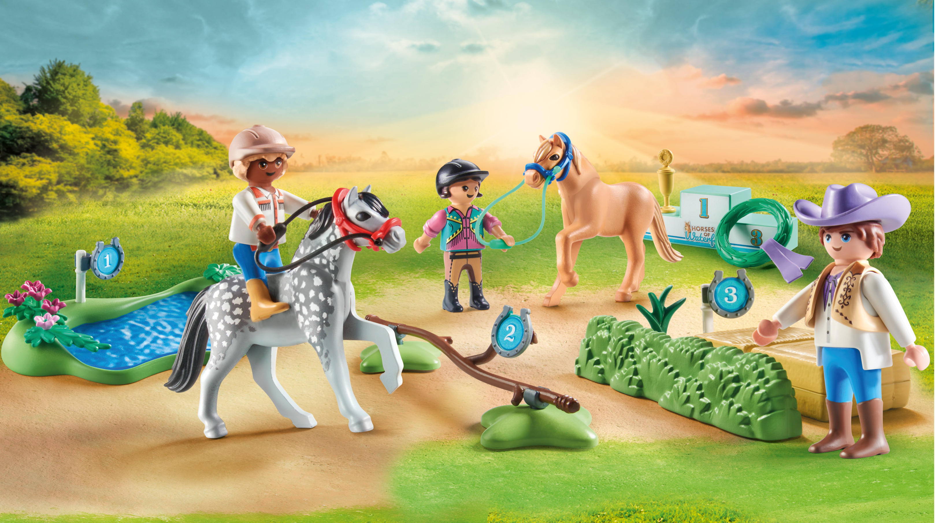 Playmobil Horses of Waterfall Ponyturnier Spielzeug-Set 46 Teile Mehrfarbig