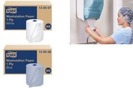 TORK Mehrzweck-Putzrolle, 1-lagig, weiß, 250 m System: W6, Qualität: Universal, Rollenbreite: 195 mm, - 6 Stück (130007)