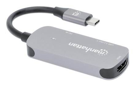 Manhattan USB-C Dock/Hub 130707 HDMI USB-A USB-C Power Delivery 100 W Space-grau