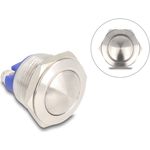 Delock Drucktaster zum Einbau 19mm 2 x Schraubklemme Taster gewölbt (22041)