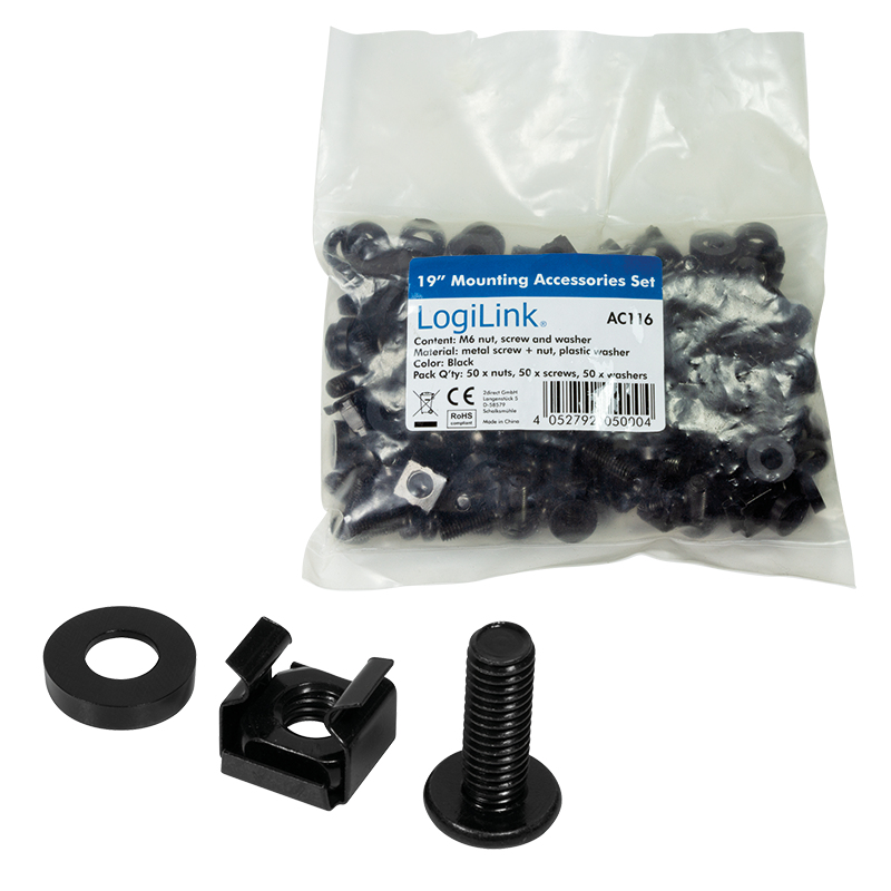 LogiLink AC116 Befestigungssatz M6 Schwarz