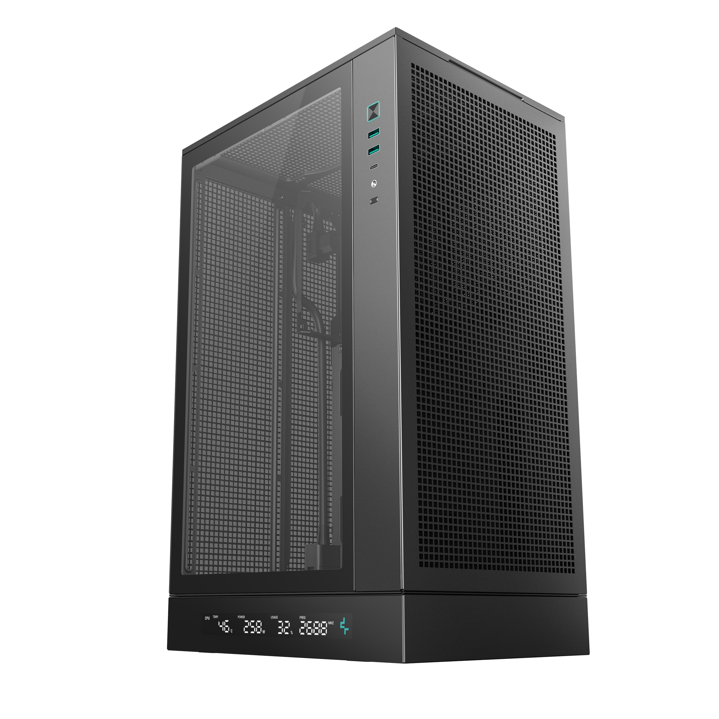 DeepCool CH270 Digital Mini Tower Gehäuse micro-ATX Tempered Glass Schwarz