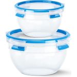 EMSA CLIP & CLOSE N1011600 Lebensmittelaufbewahrungsbehälter Rund Container 2,6 l Blau - Transparent 2 Stück(e) (N1011600)