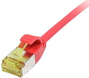 Patchkabel RJ45, CAT6A 500Mhz, 5m, rot, U/FTP, slimline rund d=3,8mm, TPE/LSZH(Superflex), AWG32, mitCat.7 Rohkabel, Synergy 21 (S217347V3)