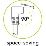 Goobay CAT 6A Patchkabel 1x 90° gewinkelt, S/FTP (PiMF), Weiß, 1 m - Rastnase oben, LSZH halogenfrei, Kupfer (51564)