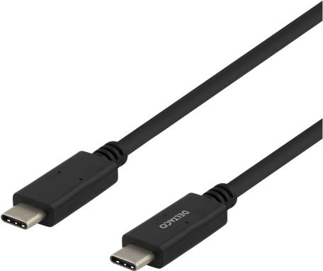 Deltaco USBC-2001M USB Kabel USB 2.0 1 m Schwarz (USBC-2001M)