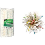 PAPSTAR Papier-Trinkhalm "Stripes", 200 mm, farbig sortiert aus Papier, Länge: 200 mm, Durchmesser: 6 mm, einzeln - 1 Stück (88702)