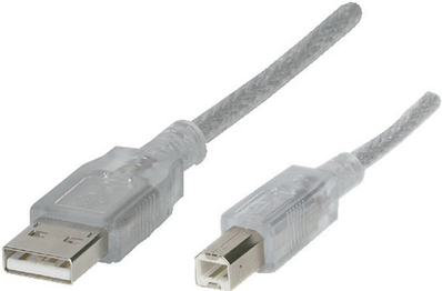 Renkforce USB-Kabel USB 2.0 USB-A Stecker, USB-B Stecker 3.00 m Durchsichtig RF-4767602 (RF-4767602)