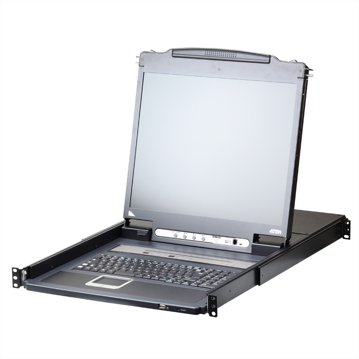 ATEN Slideaway CL5708iM LCD KVM-Switch Over IP, 8 Ports, 17", VGA, USB, PS/2, Schwarz