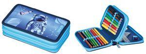 herlitz Schüleretui Doppel "Cosmic Explorer", 23-teilig 2 Fächer, Reißverschlüsse, farbiges Innenmaterial, - 1 Stück (400197545)