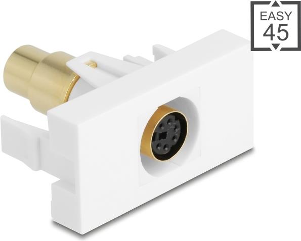 Delock Easy 45 Modul Mini-DIN 6 Pin Buchse zu vergoldet weiß (90873)