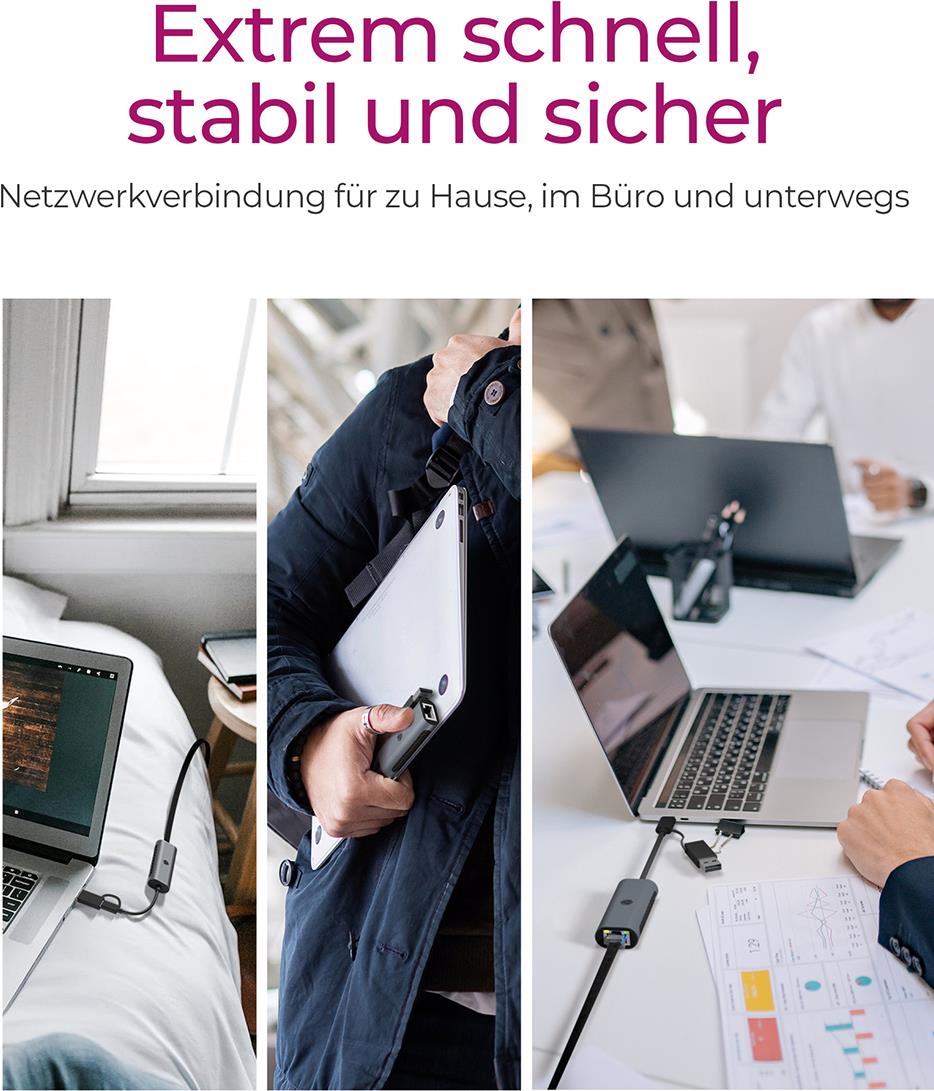 ICY BOX IB-LAN301-C3 Netzwerkadapter 2.5 Gbps Anthrazit
