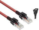 ACT Red 1 meter U/UTP CAT6A LSZH lockable patch cable snagless with RJ45 connectors (FB5501)