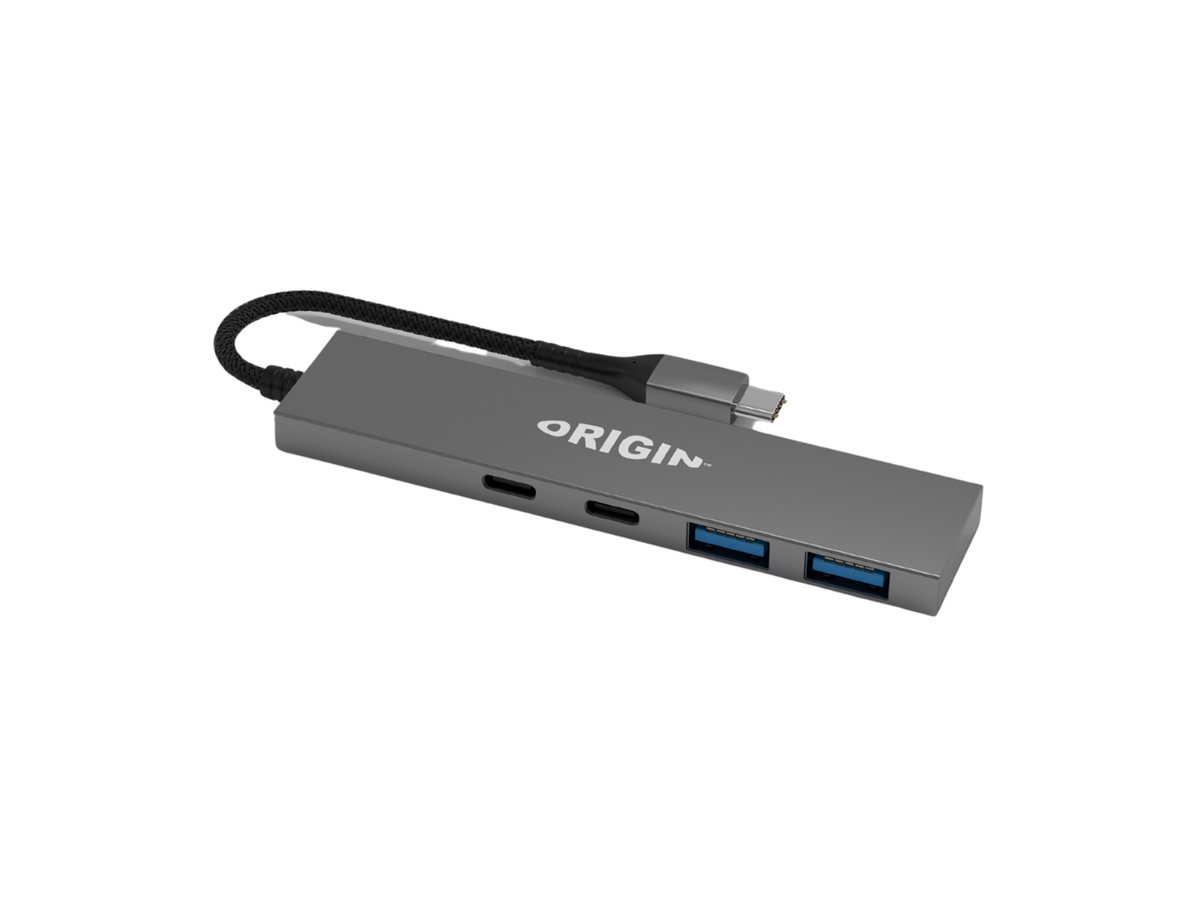 Origin Storage OS-HUB-USB3/C 4-Port USB-Hub 2x USB 3.2 2x USB-C Gen 1 Grau