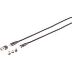 S/CONN maximum connectivity USB-C Magnetkabel, 6in1, 540°, PD 7-Pin, 60W, schwarz, 2m (14-19021)