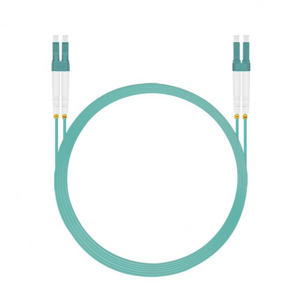 Helos 132988 Glasfaser-Patchkabel OM3 LC/LC 15 m Aquamarin