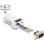 Delock D-Sub 9 Pin Stecker zu RJ12 Buchse Montagesatz weiß (67073)