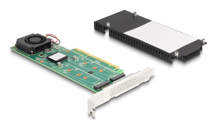 Delock PCI Express 3.0 x8 Karte zu 2x internen NVMe M.2 Key M mit RAID Low Profile (90123)