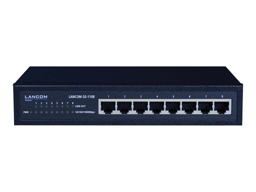 LANCOM GS-1108 8 x 10/100/1000 Gigabit Switch Schwarz