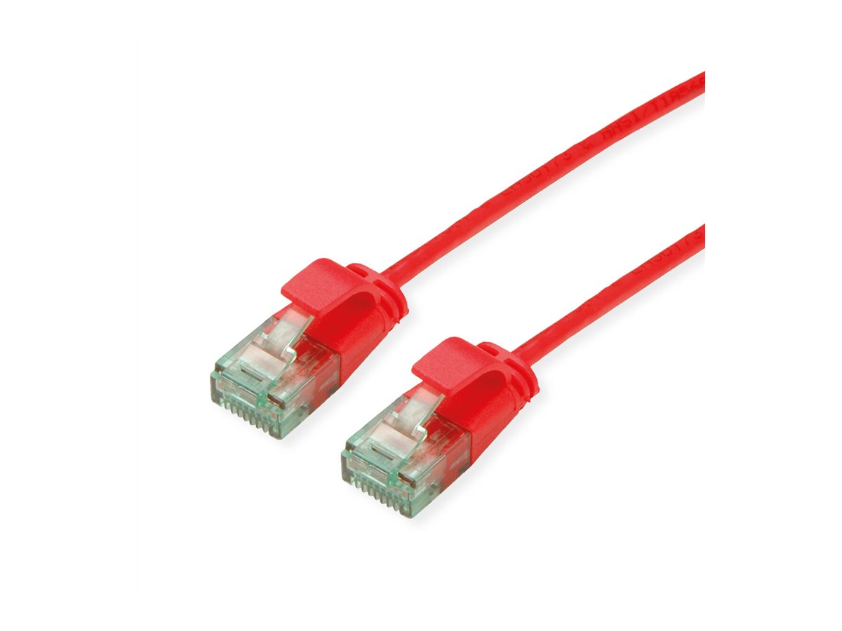 ROLINE Recycled Material Patchkabel Cat6A U/UTP RJ-45 Slim 1 m Rot