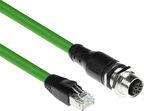 ACT Industrial 5.00 meters Sensor cable M12D 4-pin female chassis to RJ45 male, Superflex Xtreme TPE cable, shielded (SC4535)