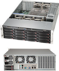 Supermicro SC836 BE1C-R1K03B 3U Servergehäuse 16x 3.5" Hot-Swap SATA/SAS 2x 1000W Schwarz