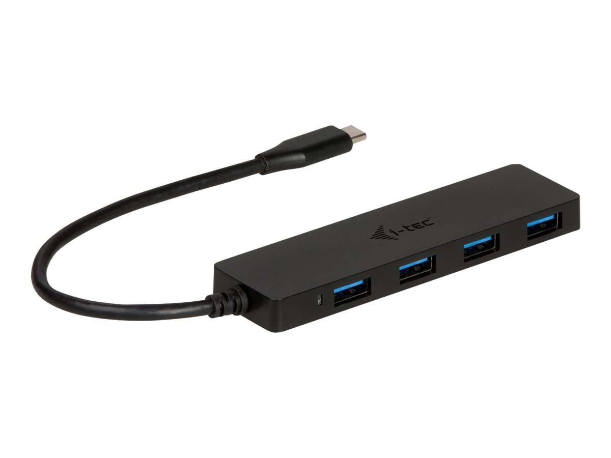 i-Tec USB-C Slim Passive Hub 4 Port Schwarz
