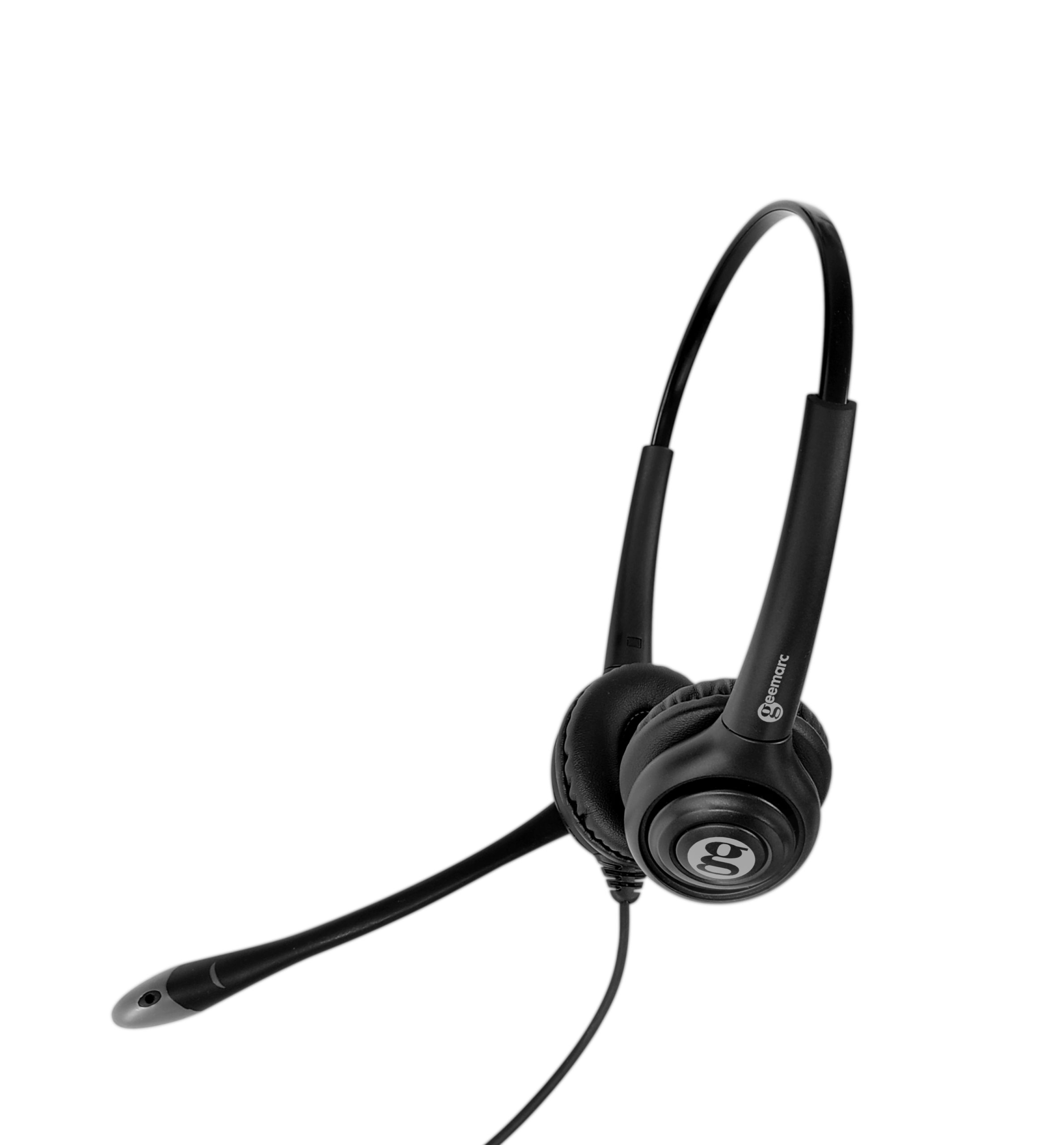 Geemarc CLA3 A-USB On-Ear-Headset mit Boom-Mikrofon, USB-A, 2,5 m Kabel, Schwarz