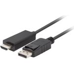 Lanberg CA-DPHD-11CC-0018-BK Kabeladapter DisplayPort HDMI Schwarz (CA-DPHD-11CC-0018-BK)