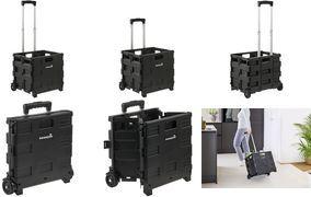 keeeper Klapp-Transportkarre "olli" mit Klappbox, 45 Liter schwarz, Einkaufs-/Transporttrolley, inkl. Klappbox, - 1 Stück (1019680000000)