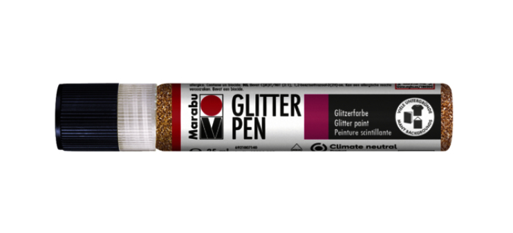 Marabu Glitter-Liner 586 Glitzerfarbe Rund Wasserbasis 25 ml Glitzer-Rotgold