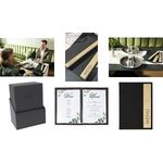 Sigel SM221 Speisekarten-Mappe Bambus DIN A5 1 St. inkl. 2 Doppel-Transparenthüllen für 8 (SM221)