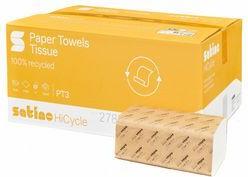 satino by wepa Handtuchpapier HiCycle, 250 x 230 mm 2-lagig, naturweiß, aus 100% Recyclingpapier, V-Falz, - 1 Stück (278510)