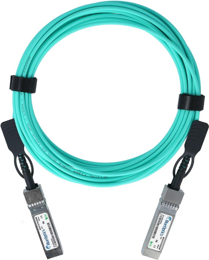 BlueOptics© Aktives Optisches Kabel, SFP28, 25GBASE-SR, 2 Meter, Multimode G50/125µm, OM3, Markenfaser, aqua, rund 3.0mm Tube (BO272703Q2M)