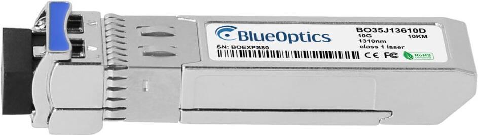 Dell D4D9X kompatibler BlueOptics© SFP+ Transceiver für Singlemode 10 Gigabit Highspeed Datenübertragungen in Glasfaser Netzwerken. Unterstützt 10 Gigabit Ethernet, Fibre Channel oder SONET/SDH Anwendungen in Switchen, Routern, Storage Systemen und ähnlic (D4D9X-BO)