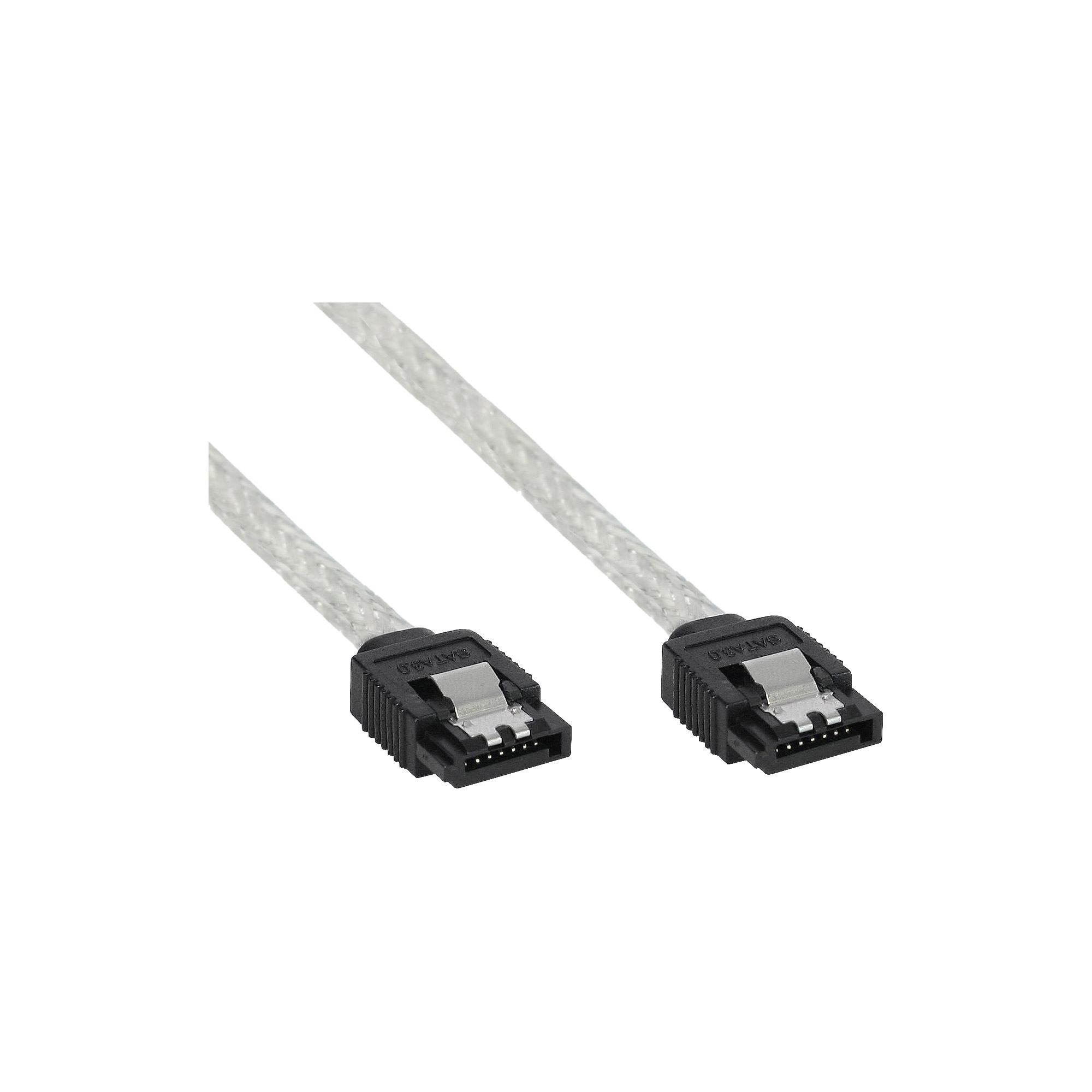 InLine SATA 6Gb/s Kabel mit Lasche 50 cm Transparent
