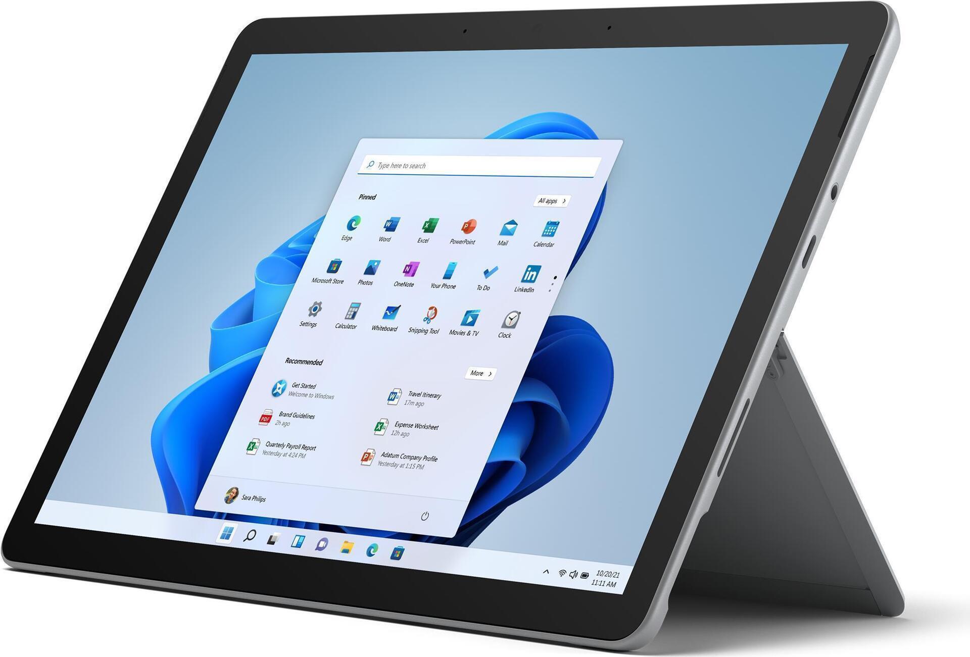 Microsoft Surface Go 3 Tablet Core i3 10100Y 1,3 GHz Windows 11 Pro 4GB RAM 64GB eMMC 26,7 cm (10.5) Touchscreen 1920 x 1280 UHD Graphics 615 Bluetooth, Wi Fi 6 Platin (8V9 00003)  - Onlineshop JACOB Elektronik