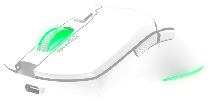 SPEEDLINK VELOX Gaming Maus Kabellos Optisch 4800 DPI 5 Tasten RGB Aufladbar Weiß