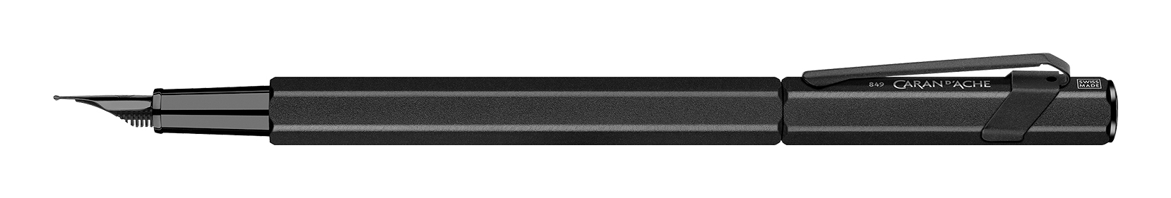 Caran d'Ache 849 Black Code Füllfederhalter Strichstärke M Edelstahlfeder Schwarz