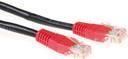 ACT Black 3 meter U/UTP CAT5E patch cable cross with RJ45 connectors. Cat5e u/utp cross bk/rd 3.00m (IB6103)