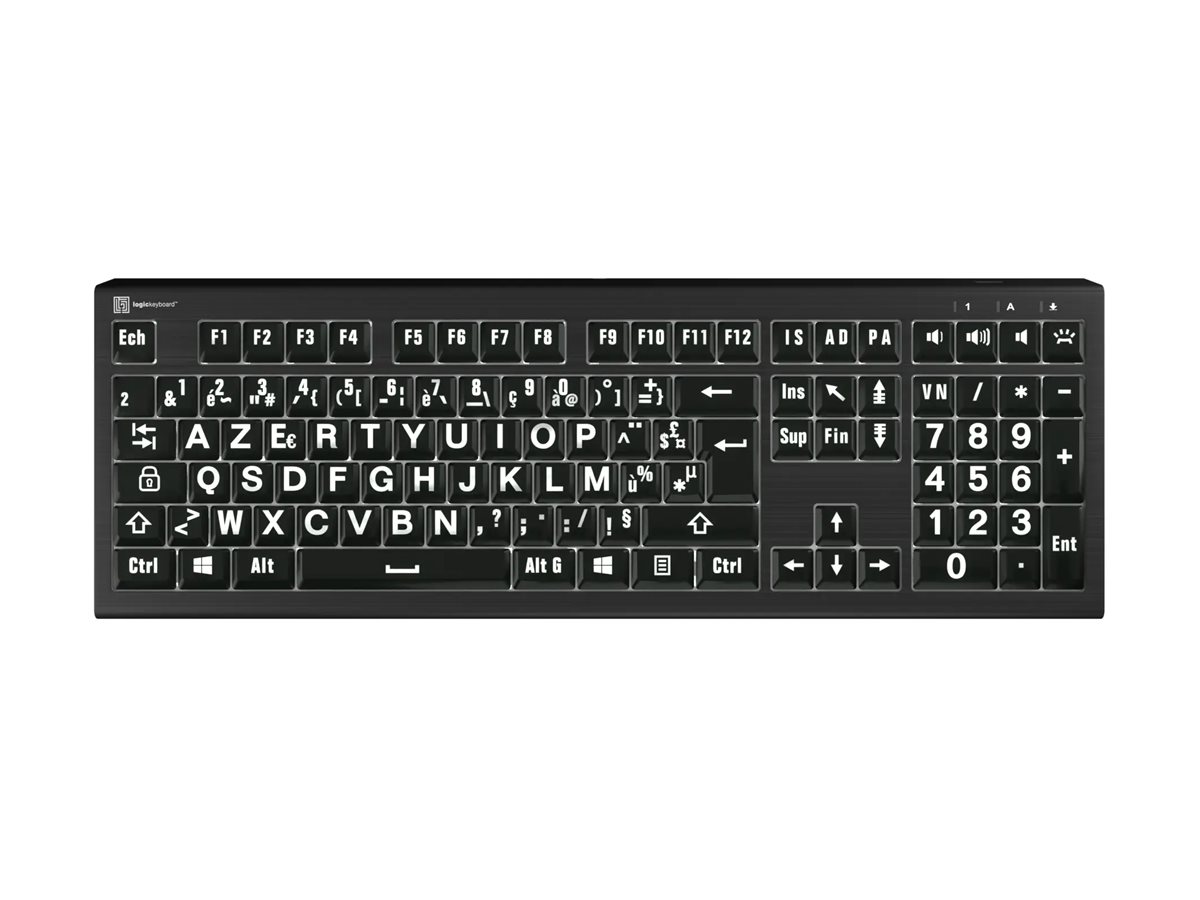 LogicKeyboard Largeprint ASTRA 2 Tastatur USB AZERTY Französisch Schwarz