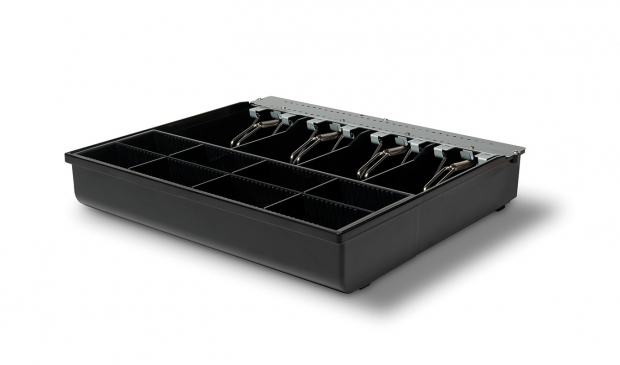 Safescan 3540 Tray Kasseneinsatz für SD-3540, 4 verstellbare Geldscheinfächer, Metall, Schwarz