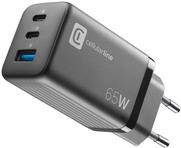 Cellularline USB Charger Multipower Micro 65W GaN 3 Ports PD Black (60000)
