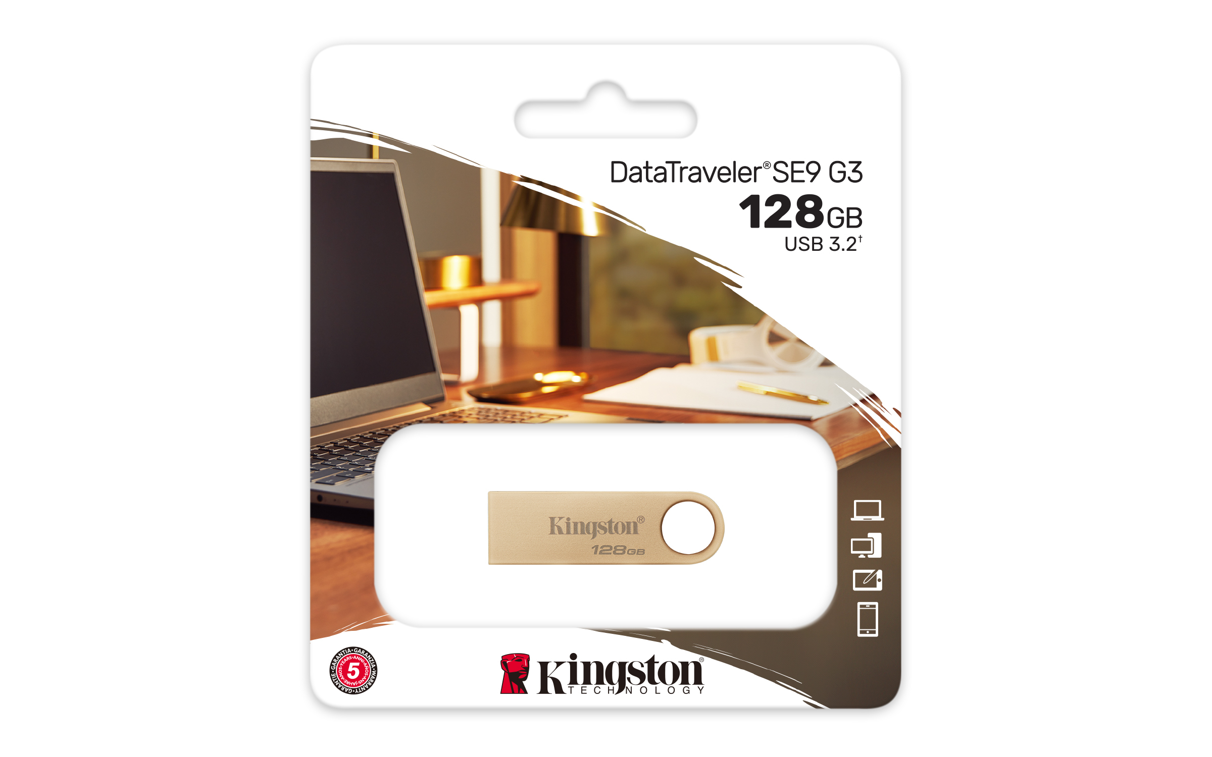 Kingston DataTraveler SE9 G3 USB-Stick 128 GB USB 3.2 Gen 1 Gold