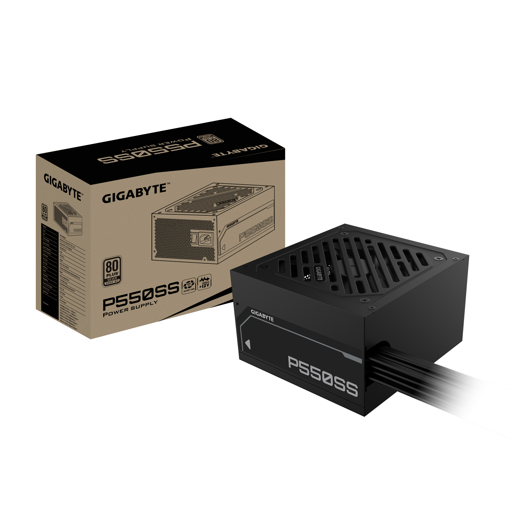 GIGABYTE P550SS Netzteil 550 W 80 PLUS Silver Schwarz